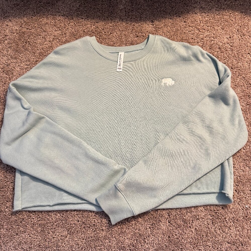 Buffalo Light Sage Green Fleece Sweatshirt – Size Large